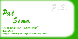 pal sima business card